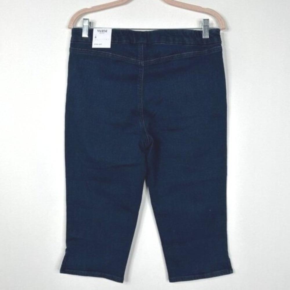 NWT White House Black Market Women 's Pull On Straight Leg Capri Pants Black 6 - Picture 3 of 8